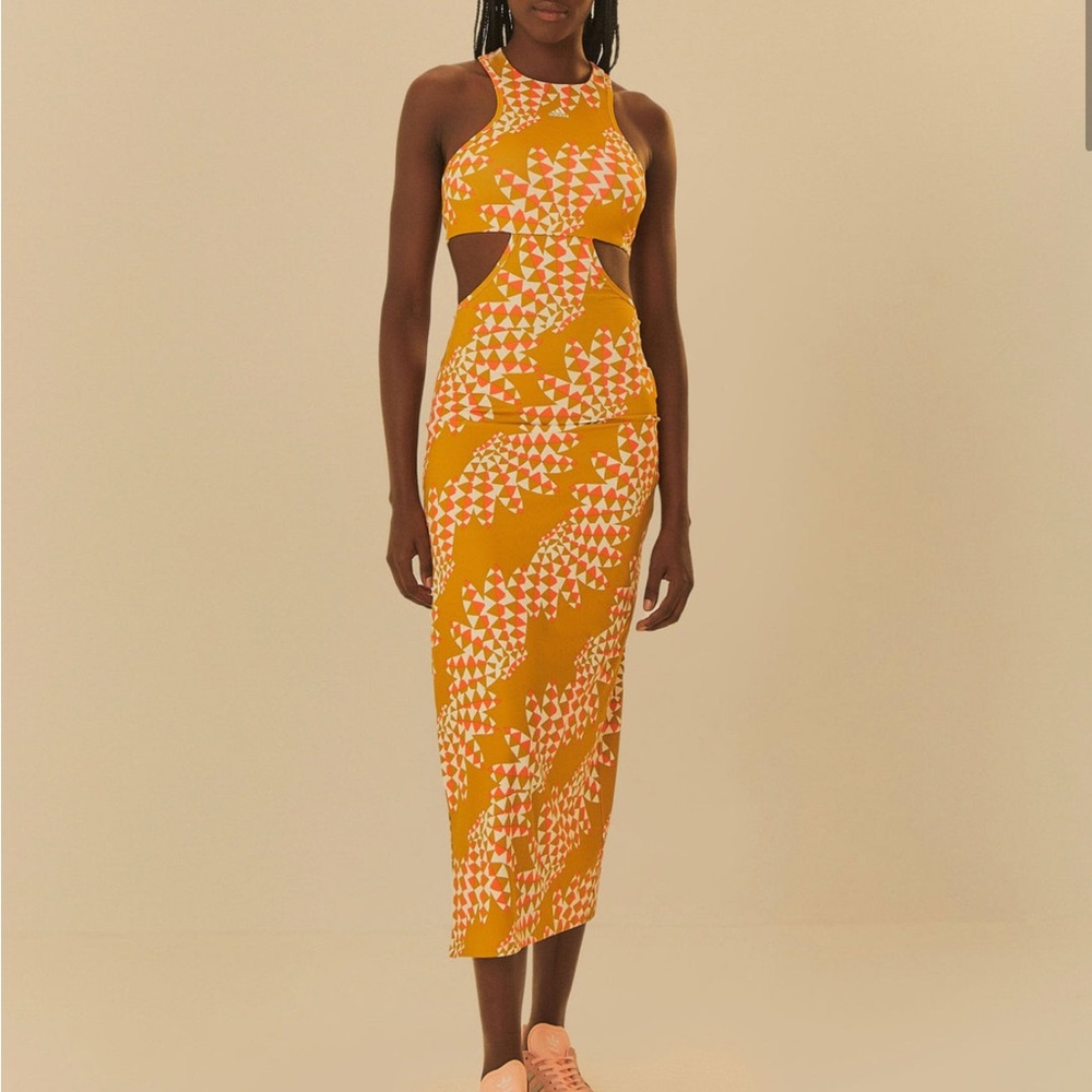 Farm Rio x Adidas Geometric Midi Dress